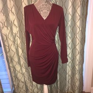 Jennifer Lopez burgundy dress. Knee length medium